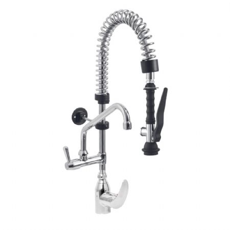 Douchette acier inox et robinet avec groupe mitigeur monocommande (Sortie MONO) 200x200x600 mm