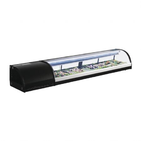 Vitrine  sushis avec 7 bacs GN 1/3 80 litres - 1800x390x290 mm