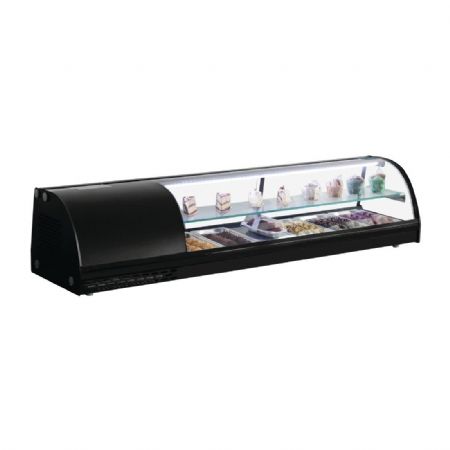 Vitrine  tapas 75 litres avec 5 bacs GN 1/3 - 1500x390x330 mm