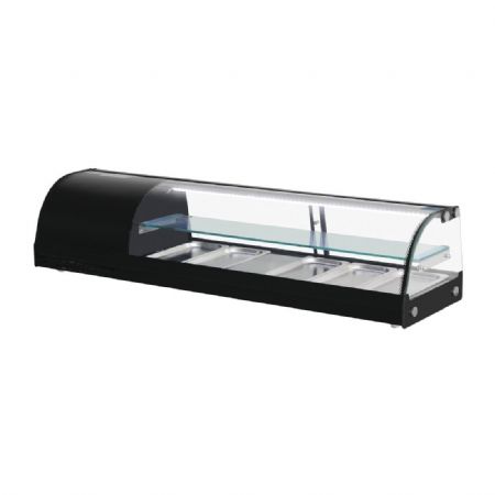 Vitrine  tapas 75 litres avec 5 bacs GN 1/3 - 1500x390x330 mm