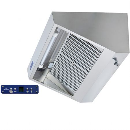 Hotte professionnelle murale Snack avec moteur clairage et regulateur de vitesse 2800x900 mm