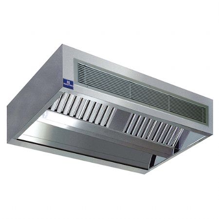 Hotte professionnelle centrale cubique induction avec clairage intgr 3600x2200 mm