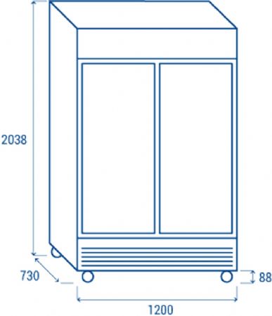 Rfrigrateur positif +1C  +10C  blanc pour boissons 2 portes vitres coulissantes + panneau publicitaire 1000L - 1000x730x2038 mm