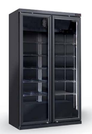 Armoire  boissons noir rfrigre 2 portes - 1120x595x1975 mm