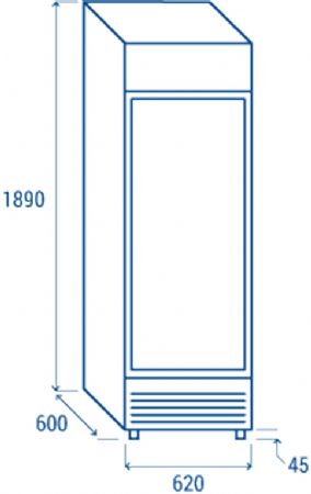 Rfrigrateur blanc pour boissons 1 porte vitre + panneau publicitaire 350L - 620x600x1890 mm