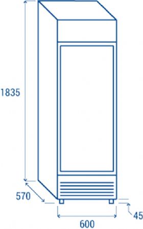 Rfrigrateur blanc pour boissons 1 porte vitre + panneau publicitaire 350L - 600x570x1835 mm