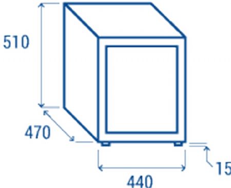 Armoire rfrigre noir pour boissons thermoforme 55L - 440x470x525 mm