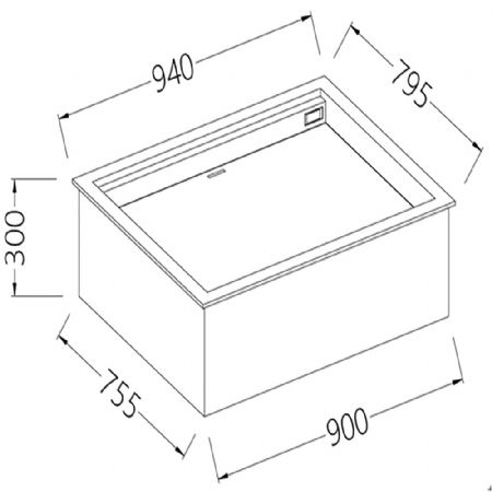 Option: Bacs encastrables intgres chaudsec_euronorm 900x755xH300 mm