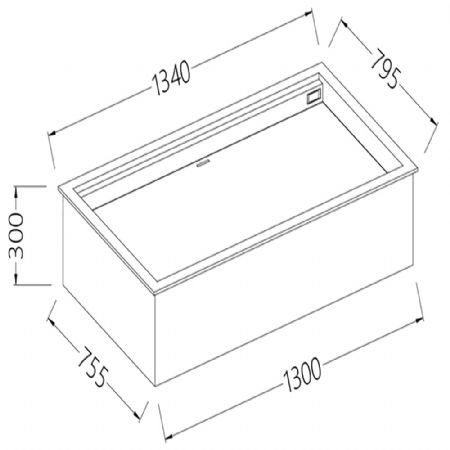 Option: Bacs encastrables intgres chaudsec_euronorm 1300x755xH300 mm