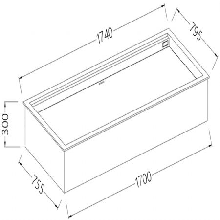 Option: Bacs encastrables intgres chaudsec_euronorm 1700x755xH300 mm