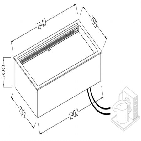 Option: Bacs encastrables intgres chaud-froid ventiles_euronorm 1300x755xH300 mm