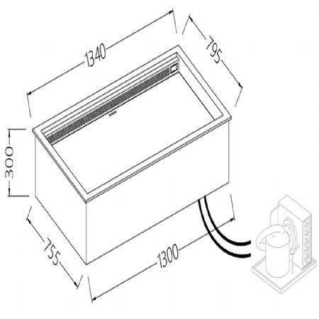 Option: Bacs encastrables intgres rfrigres ventiles_euronorm 1300x755xH300 mm