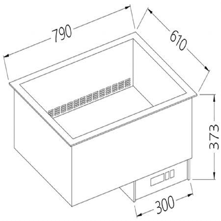 Elment bain-marie 2 GN 1/1  -  sec - ventil 790x610x373 mm