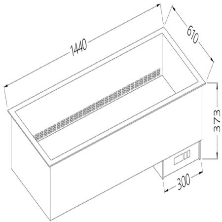 Elment bain-marie 4 GN 1/1 -  sec - ventil 1440x610x373 mm