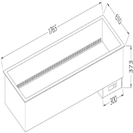 Elment bain-marie 5x GN 1/1 -  sec - ventil 1765x610x373 mm