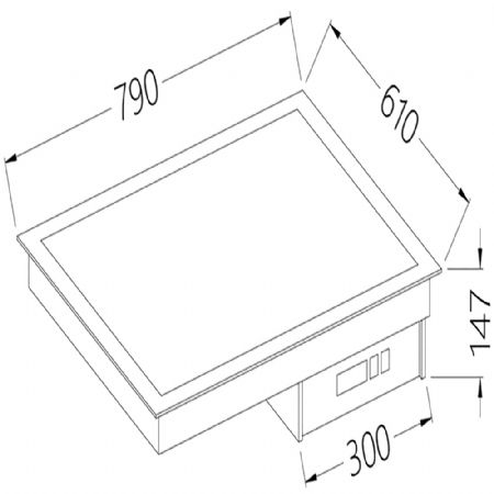 Elment vitrocramique blanche 2 GN 1/1 790x610x147 mm