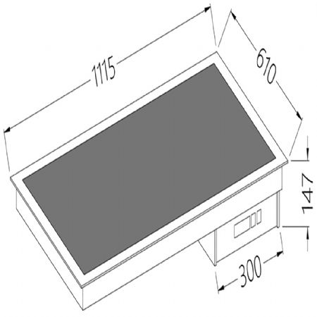 Elment vitrocramique noire 3x GN 1/1 1115x610x147 mm