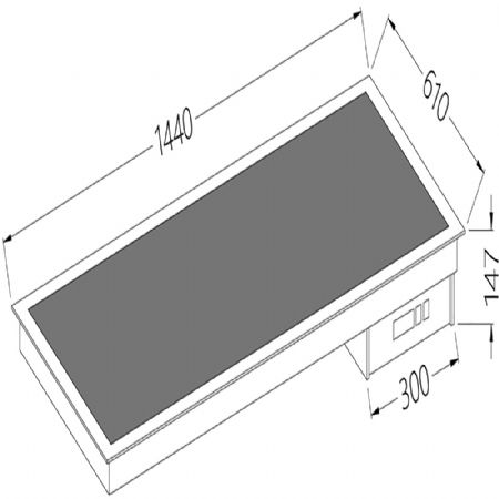 Elment vitrocramique noire 4x GN 1/1 1440x610x147 mm