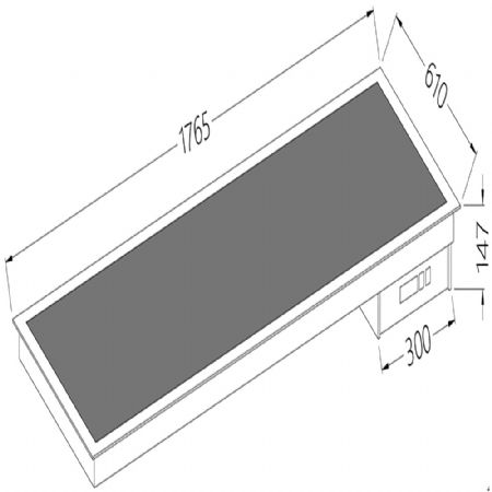 Elment vitrocramique noire 5x GN 1/1 1765x610x147 mm