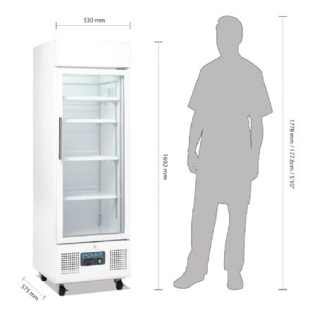 Vitrine rfrigre positive 218 litres - 530x575x1692 mm