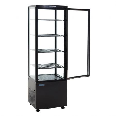 Vitrine rfrigre avec portes incurves noire 235 litres - 515x485x1690 mm