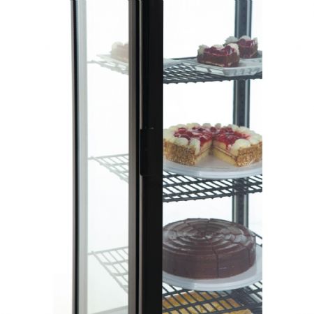 Vitrine rfrigre avec portes incurves noire 235 litres - 515x485x1690 mm