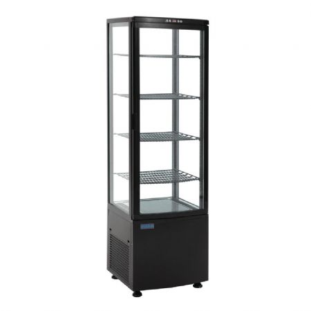 Vitrine rfrigre avec portes incurves noire 235 litres - 515x485x1690 mm