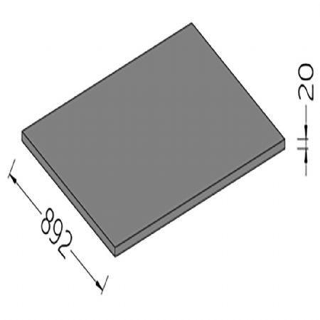 Option: Supplment pour plan de travail P 892 mm en pierre naturelle/quartz/dekton