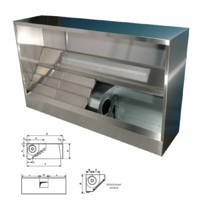 Hotte dynamique spciale laverie - Avance 1188 mm - Longueur - 1000 mm, rfoulement horizontal - DPL1210H