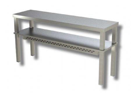 Rampe chauffante en inox 430 avec tagre infrieure - 1000x350x700 mm