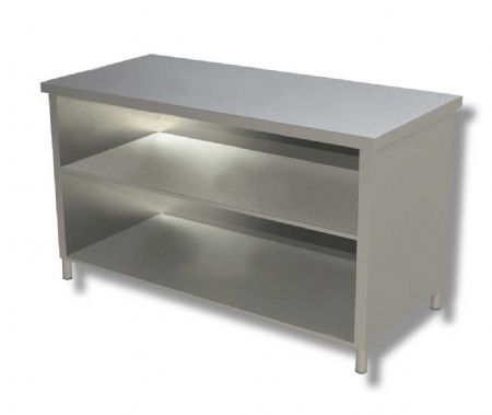 Meuble inox 430 de travail avec 2 tagres infrieures - 1000x600x850 mm