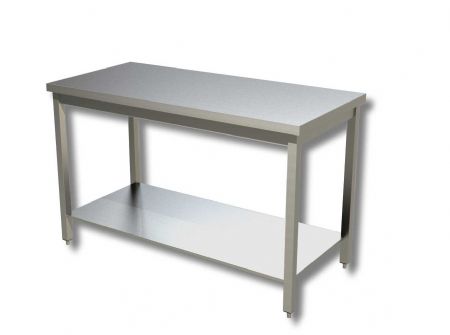 Table de travail inox 430 avec tablette infrieure - 400x600x850 mm