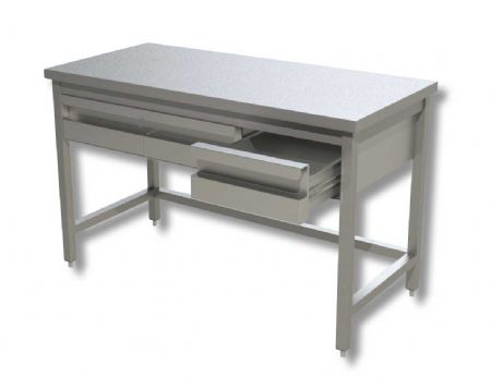 Table de travail en acier inoxydable 430 avec 1 tiroir - 1000x600x850 mm