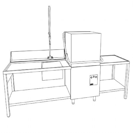 Lave-vaisselle  capot, panier 500x500 mm 