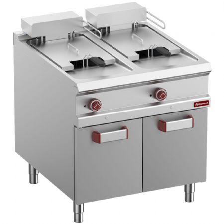 Friteuse lectrique 2 cuves 18 litres sur meuble ferme 32 kW