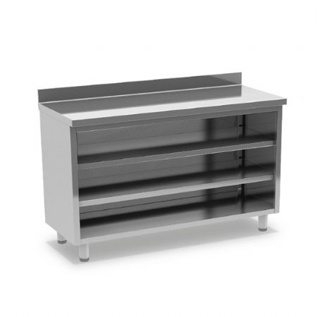 Comptoir arrire professionnel avec 2 tagres intermdiaires 1500x600 mm