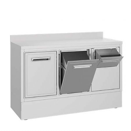 Comptoir pour machine  caf pro tiroir marc trmie dchets 1 porte - 1480x1000x600 mm