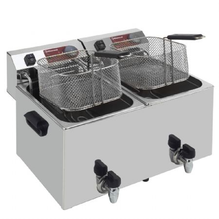 Friteuse de table lectrique 2x 10 litres + robinet de vidange 9 kW