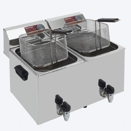 Friteuse de table lectrique 2x 8 litres + robinet de vidange 7 kW