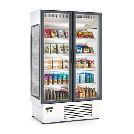 Vitrine verticale de Boucherie avec 2 portes et cotés vitrés -1 / +5°C (M1) - 1268x771x2160 mm Vitrine verticale de Boucherie avec 2 portes et cotés vitrés -1 / +5°C (M1) - 1268x771x2160 mm