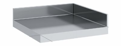 Tablette d'angle inox -  600x600x150 mm