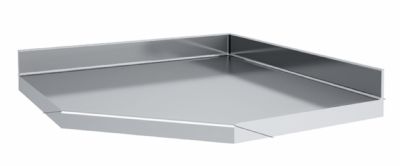 Tablette d'angle 600x600 en biseau inox - 1000x1000x150 mm