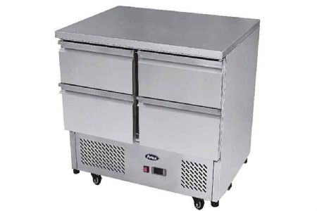 Meuble compact de stockage 4 tiroirs inox rfrigrant 300 L - 900x700x940 mm