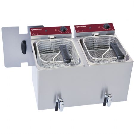 Friteuse  poser lectrique inox 2x 8 litres avec robinet de vidange