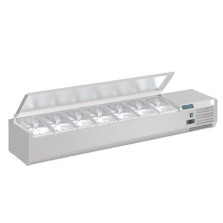 Saladette  poser avec couvercle 7x GN 1/4 - 1500x335x274 mm