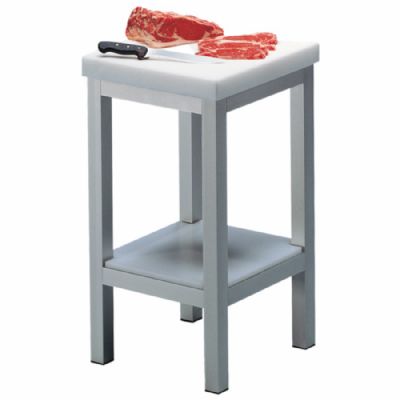 Billot avec plateau en polyéthylène blanc - format 700x500 mm et épaisseur 50 mm Billot avec plateau en polyéthylène blanc - format 700x500 mm et épaisseur 50 mm