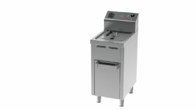 Friteuse professionnelle monophas sur placard avec porte 1 cuve 10 litres - 6 kW - 400x600x1042 mm