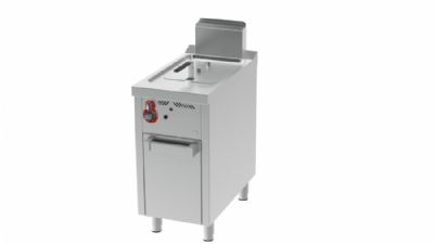 Friteuse professionnelle  gaz sur placard avec porte 1 cuve 12 litres - 8,5 kW - 400x750x1025 mm