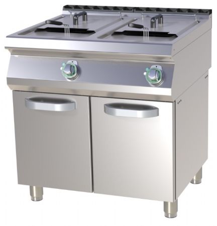 Friteuse lectrique professionnelle double cuve capacit 2 x 17l sur coffre