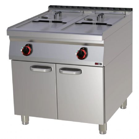 Friteuse pour cuisines professionnelles  double cuve 17+17 l avec soubassement